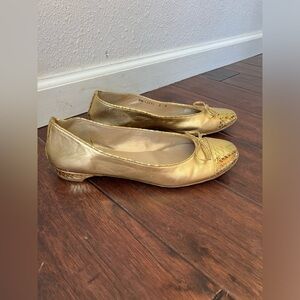 Stuart Weitzman Metallic Gold Flats